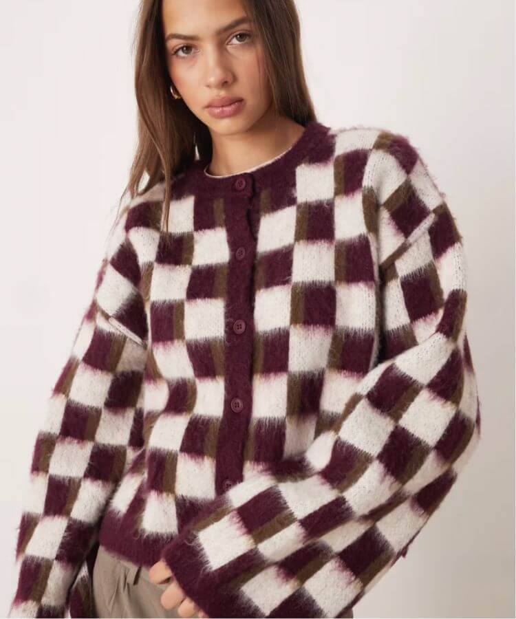 Retro Plum Cardigan from ASOS.